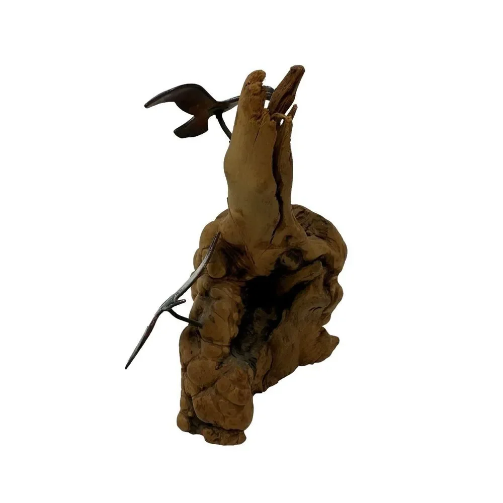 Burly Wood Seagulls Beach Decor Wood Metal Sculpture Shelf Beach House Gift‎ 5